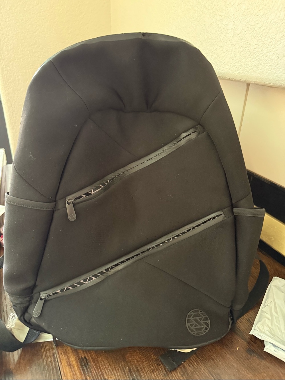 Black Men's Everyday Backpack - Sleek Minimal Design